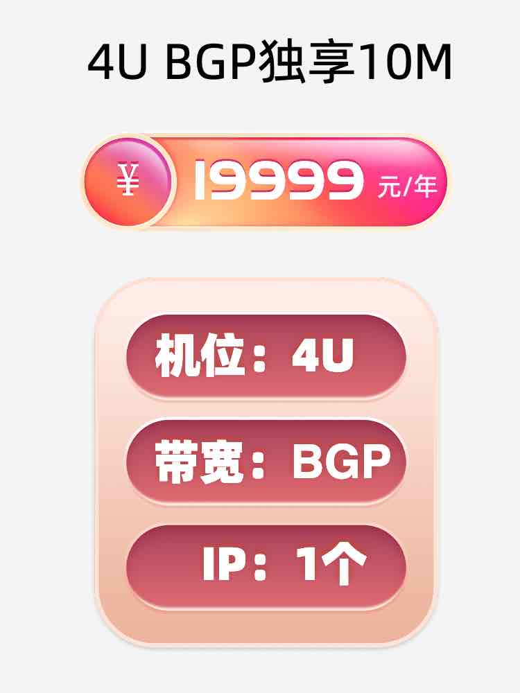 廊坊4U BGP独享服务器托管